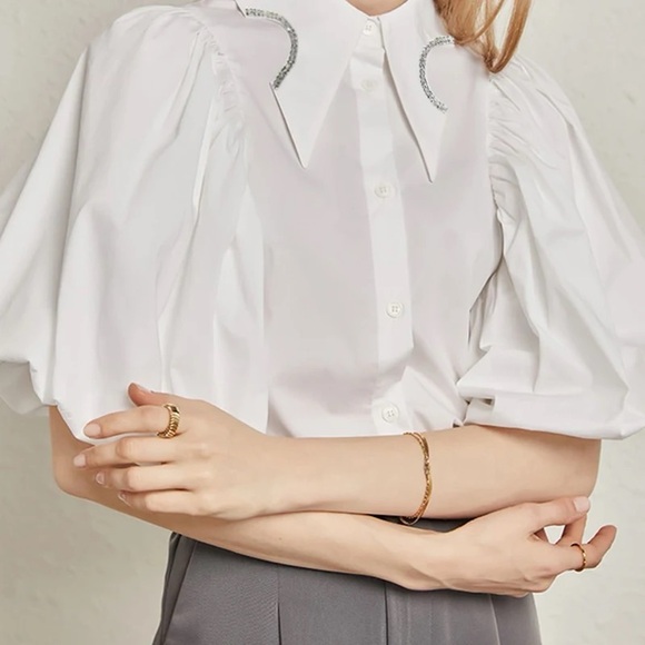 Garcia white shirt with diamond collar - Picture 3 of 7